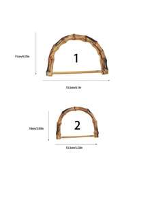Bamboo Handle Replacement Faux Bamboo Resin Handbag Handle With Detachable Metal Ring Vintage Style Handbag Handle Accessory Suitable For DIY Handmade Straw Bag Rattan Bag Woven Bag Beach Bag Summer Handbag Repair Upgrade Women's Handicrafts Lightweight Durable Natural Style Bag Handle Replacement - A - View 7