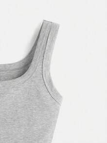 BASICS Top corto sin mangas unicolor - Gris Claro - Ver 3