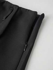 Pantalones con falda asimétrica de moda casual para ir al trabajo, pantalones cortos multifuncionales para mujer sin cinturón, pantalones con falda asimétrica a juego sin cinturón, falda asimétrica, falda con dobladillo asimétrico, falda pantalón - Negro 2 - Ver 4