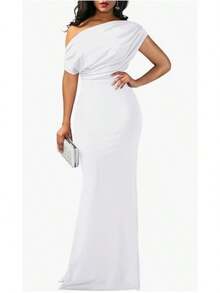 2026 Spring/Summer Women's Elegant Sleeveless Off-Shoulder Tight-Fitting Long Formal Party Dress Dresses For Women Summer Dresses For Women Vacation Outfits Women - trắng - Xem 12