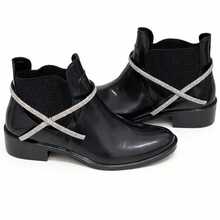 Women's Short-Shaft Rain Boot For Cold And Rain, Autumn/Winter Collection, New Release. - 黑色水鑽 - 查看 4