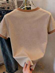Camiseta gráfica para mujer, camiseta de manga corta de estilo casual y urbano, top de verano lindo - Blanco - Ver 2