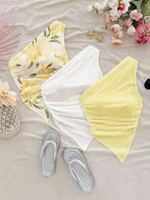 Set de 3 blusas casuales con estampado floral, adecuadas para el verano - Multicolor 6 - Ver 11