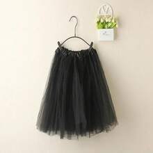 Women's Vintage Summer Tulle Skirt, Elegant Adult Ballet Dancewear, Party Costume, Dance Dress, Mini Skirt - 黑色 - 查看 4