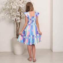 vestido curto estampa corações e borboletas infantil juvenil meninas - candy borboleta - Visão 4