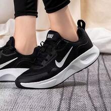 Nike Giày nữ cổ thấp thoáng khí, nhẹ, kiểu dáng thường ngày WEARALLDAY - Đen và trắng - Xem 2