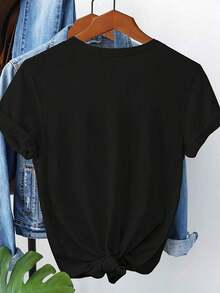 1 Piece Short Sleeve T-Shirt With Sun And Sailboat/Boat Print - Casual Round Neck Top For Summer Beach, Nautical Outfit, Machine Washable Blouse For Spring, Summer And Autumn, 180g 100% Cotton. - 白色 - 查看 6