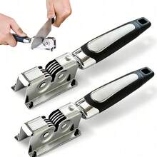 Knife Sharpener,Kitchen Knife Sharpeners,Rotating Steel Wheel Sharpening Discs,Manual Knife Sharpening Tool For Kitchen,Home - Multicolor - View 1