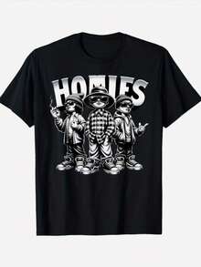 Cool Urban Cultura Chicano Latino Mexican Pride Homies T-Shirt - màu đen - Xem 1