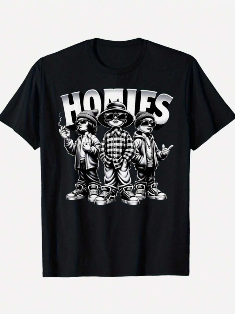 Cool Urban Cultura Chicano Latino Mexican Pride Homies T-Shirt - màu đen - Xem 1
