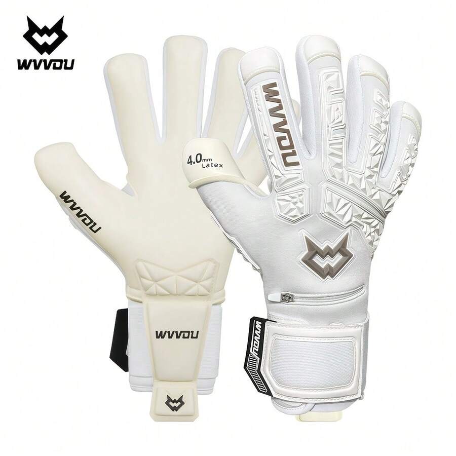 Minimalist High-End Goalkeeper Gloves, Suitable For Outdoor Football Training And Playing - White - View 1