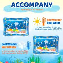 Inflatable PVC Play Mat For Children, White, Educational Toy For Babies, Soft Mat For Toddlers, Baby Gift - Deep Blue - View 6