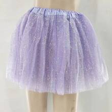 Falda tutú de malla caliente para adultos 2024, moda urbana, falda de color sólido, falda de baile estampada dorada/plateada de poliéster - Gris - Ver 3
