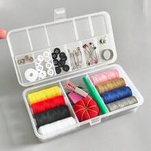 透明双面11格缝纫针线盒，带收纳盒和针线工具套装 - Transparent double-sided 11 grid sewing needle and thread box - 查看 3