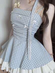 Women Short Dresses - Baby Blue - View 6