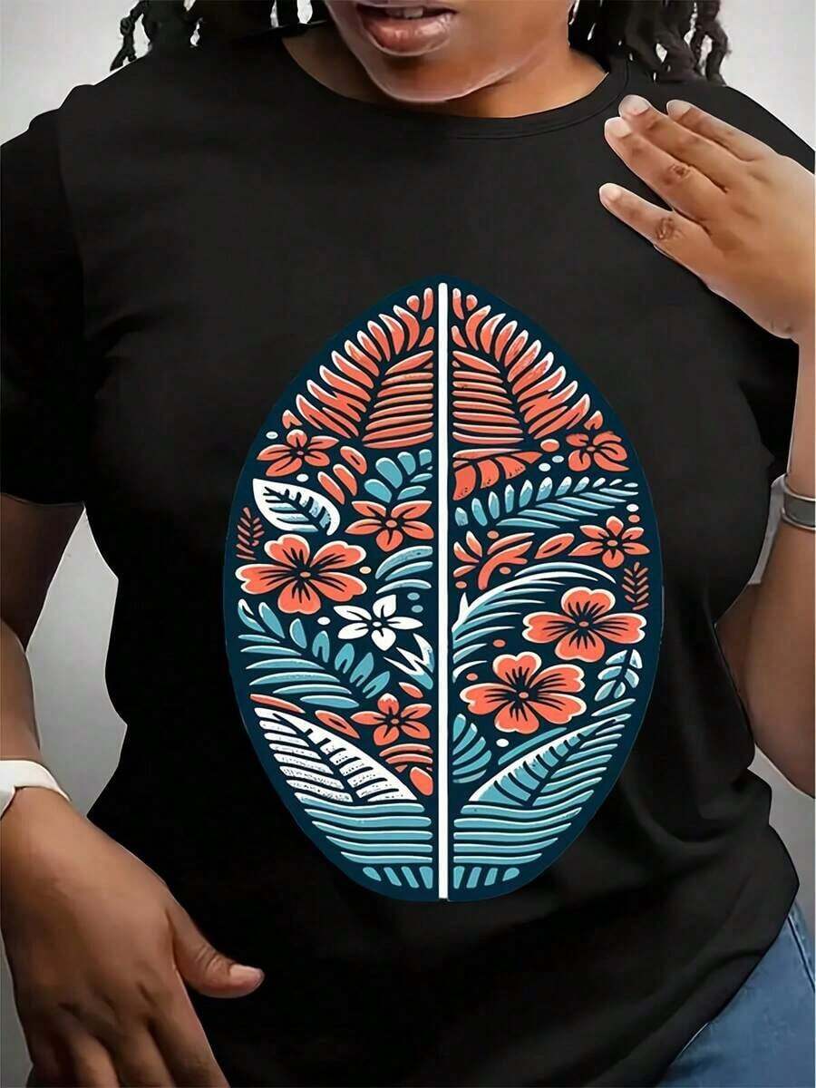 Camiseta de surf.Regalo de tabla de surf.Camiseta de tabla de surf.Camisa tropical.Regalo Tropical.Camisa floral.Camisa Botánica.Camiseta de surf - Negro - Ver 1