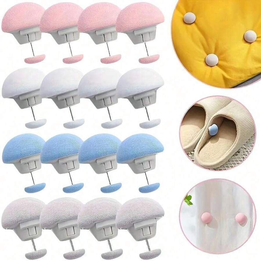 12pcs Mushroom Shaped Duvet Clips, Multi-Functional Bedding/Sofa Cover Fasteners, Hotel Mattress Pad Grippers, Invisible Quilt Corner Clips For Home Use
