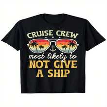 Divertidas camisetas para vacaciones en crucero con decoraciones exclusivas del Día de la Independencia y el Día del Padre - Lo más probable es que no te preocupes por el barco - Camisetas gráficas a juego para la familia del crucero 2025 - Frases divertidas sobre cruceros - Camisetas con dise?os de la tripulación del crucero - Suaves y transpirables 100% - Aptas para hombres y mujeres - Atuendo para fiestas de crucero - Tallas S-XXXL - Negro - Ver 1