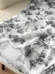 Camiseta de mujer de manga corta con cuello redondo de tela transparente con estampado azul y blanco, casual para vacaciones y uso diario, parte superior de verano y primavera para vacaciones en la playa - Negro - Ver 5