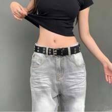 Unisex Punk-Style Belt, 4 Cm Wide. - Q - View 2
