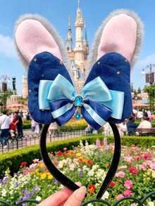 Disney 1個 Judy Hopps 兔子耳朵髮箍帽，毛茸茸絨毛髮箍，適合迪士尼旅遊與 Cosplay 的髮帶 - 彩色 - 查看 10