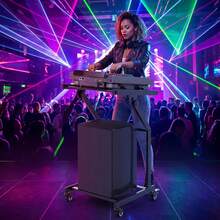 GOFLAME Rolling Stage Cart For Music Equipment 2-Layer 9U DJ Mixer Stand Audio Rack Mount With Lockable Wheels - Black - View 8