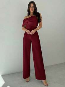 Mono modesto todo blanco para mujer, estilo "old money" casual de negocios para salir, diseño elegante con giro 3D sin mangas y espalda descubierta, adecuado para primavera, verano, otoño, invierno, festivales de música, vuelta al cole, vacaciones, ir al trabajo, aeropuerto - Granada - Ver 4