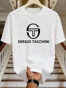 Men's Short-Sleeved, Round-Neck T-Shirt, Summer Casual Style, With Emo Trap Rap And Rock Aesthetics, And An Eboy Style.This Lightweight Men's T-Shirt Is A Versatile Summer Basic Garment,  In Color And With Short Sleeves.Sold Individually, Ideal For Family Matching.An Elegant, Casual Printed T-Shirt With A Relaxed Fit, Perfect For Everyday Wear.Blanco - 白色 - 查看 4