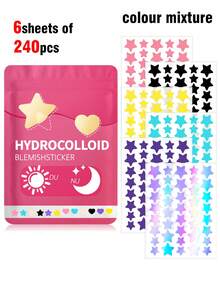 1440pcs Pink, Black, White, Blue, Purple, Green, Star E-Star Facial Stickers, A Must-Have For Taking Photos, Facial Painting, Suitable For Various Parties, Gatherings, And Fun Activities. 720/480/240/40pcs - Multicolor - View 8