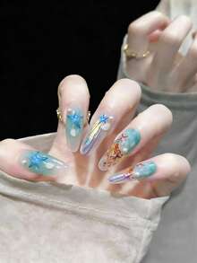 海洋系列美甲贴纸，海星和贝壳美甲装饰 - 彩色 - 查看 9