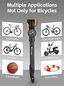 WEST BIKING 120PSI Bike Pump Schrader Presta Valve Bicyle Pump Mini Portable Air Pump Tire Air Inflator Bike Accessories - Multicolor - View 9