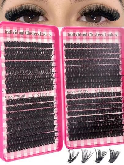640/336pcs High Density Lash Clusters, Lash Box Capacity, Curling Lash Clusters, Suitable For Eyelash Extension, Create Voluminous Curled Attractive Lashes, 10-18mm High Density Lash Clusters, Suitable For Beginners, Create Voluminous, Curled, Charming Lashes
