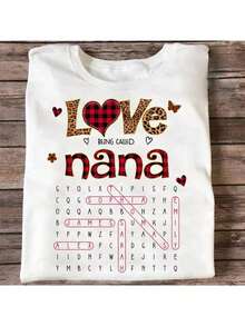 Me encanta que me llamen abuela - Rompecabezas de búsqueda de palabras con patrón de leopardo - Camiseta personalizada - Camisetas gráficas para el Día de la Madre, Abuela, Mamá - Ropa occidental para hombre - Camisas para hombre - Camisetas gráficas - Ropa de mujer - Tops de verano - Ropa de verano - Camisetas gráficas - Estilo callejero vintage - Camiseta unisex de algodón suelto de manga corta con cuello redondo - Blusas para mujer. blusas.blusas casuales para dama. - Blanco - Ver 2