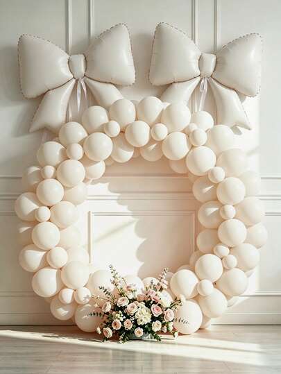 2/23/125 Stück beige Schleifen Ballon Girlande Bogen Set, cremefarbene Schleifen Folie Ballons, beige, sand, weiße neutrale Latex Ballons, ideal für Boho Hochzeit, Verlobung, Geburtstag, Geschlechts-Enthüllung, Babyparty, Abschlussfeier Dekorationen