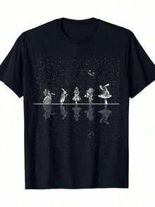 Camiseta De Mujer, Nueva ColeccióN Verano 2026, Casual, Unisex, Manga CortaCamiseta GráFica De Mujer De Alicia En El PaíS De Las Maravillas - DiseñO De La Fiesta De Té Del Sombrerero Loco Y De Alicia Cayendo En El Agujero Del Conejo - Camiseta De Cuello Redondo De 180 G/M² - Camiseta CláSica Literaria Para Amantes De Los Libros, Eventos TemáTicos Y Uso Casual Diario - Ropa De Alicia En El PaíS De Las Maravillas, Blusas Y Tops De Mujer, Camisetas De Mujer, Tops Para Mujer, Blusas Y Tops De Mujer, Camisas Para Mujer, Navidad, Camisetas De Mujer, Tops De Mujer, Ropa Para MujerTela CóModa, Corte Holgado, Suave Y Transpirable - Negro - Ver 12