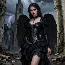 1 pièce Accessoire de costume d'ailes d'ange - Ailes en plumes réalistes, ailes de fée légères pour Halloween, accessoire de déguisement pour femmes en blanc, noir - ailes emplumées - Voir 7
