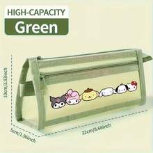 1 hộp đựng bút lưới hai lớp Sanrio, túi đựng văn phòng phẩm trong suốt dung tích lớn, túi đựng đồ dùng văn phòng phẩm tối giản in hình hoạt hình. - A - Xem 7
