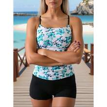Nuevo traje de baño de dos piezas para mujer, sexy, conservador, tankini adelgazante para vacaciones y natación deportiva. - Color de la imagen - Ver 3