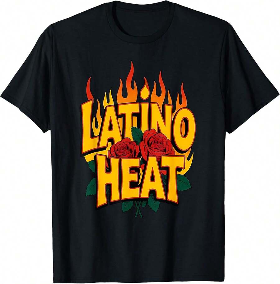Camisetas unisex de manga corta, ¿puedes resistir la pasión por lo latino?Camisetas playeras hombre, spiderman, ,  mujer, romwe men, boho chic, regalos para maestras, camiseta para mujer conjuntos curvy para mu, y2k. - Negro - Ver 1