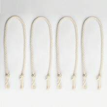 4pcs Beige Woven Tie Backs, Modern Minimalist Style Window Curtain Decorative Tiebacks - 4pcs - View 7