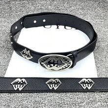 1条Y2K朋克金属扣藤蔓雕刻铆钉剑形黑色皮带，适合搭配牛仔裤、连帽衫、做旧牛仔服，日常穿着，时尚百搭，户外、派对、秋季、万圣节、圣诞节、情人节、返校季、度假、毕业礼物、生日等场合。 - 聖劍大嘴巴 - 查看 2