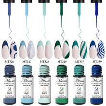 Mtssii 6件組 5ml 浸泡式 UV/LED 凝膠美甲線條筆套組，內建細刷頭，適用法式美甲、漩渦、抽象線條彩繪、塗鴉與美甲 DIY 設計，適合初學者與沙龍使用 - 彩色 - 查看 16