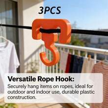 Three Pieces Camping Hook Set. Portable Multi-Functional Clothesline Hooks, Tent Tarp Anchor Rope Clips, Quick And Easy To Hang And Retrieve, Suitable For Camping, Hiking, And Home Use. - A - View 6