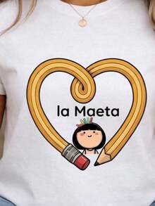 permeabilityTshirt camiseta para mujer empoderada Maestra Profesora, tela suave elastica comoda, ideal para disfrutar un buen díaspacious - Blanco - Ver 2