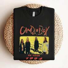 Camiseta de Mujer con Estampado 1994 Candlebox US Tour, Vintage de Doble Cara, 100% Algodón, Tallas S-5XL, 103187, Camiseta Fresca de Verano, Estilo Unisex - Negro - Ver 3