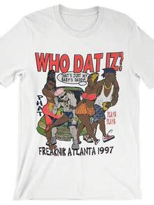 Camiseta informal de mujerRare Vintage 1997 Freaknik Atlanta Graphic T-Shirt - Funny Retro Hip-Hop Tee With "Who Dat Daddy" & "Playa Hooch" Lyrics - Unisex White Shirt For Men & Women - '97 Atlanta Culture Apparel - Casual Crewneck Streetwear Gift, Graphic Tee Men, Men Graphic Tee, Men T Shirt,Camisetas para hombre, camisetas para niños, camisetas con estampado de gatos y perros, camisetas para uso diario, camisetas de apoyo a la Copa del Mundo, camisetas de la Copa del Mundo 2026, camisetas estampadas, ropa de Pascua, - Blanco - Ver 1
