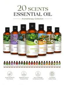 LISM 100ml/3.4fl.Oz 水溶性香氛油：香草、薰衣草、玫瑰、檀香、檸檬、茉莉等，適用於擴香機、蠟燭、汽車與水療，送給女士的精美居家禮物 - 多樣化香型 - 查看 8