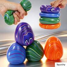 Schylling Đồ chơi bóp hình trứng xoáy, unisex, cực mềm mại và dễ bóp, chất liệu TPR, đồ chơi giảm căng thẳng và lo âu, kiểu xoáy cẩm thạch, lý tưởng cho gia đình, văn phòng và làm quà tặng. - Nhiều màu - Xem 3