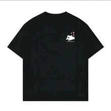 Camisetas de manga corta para mujer 100% algodón, camiseta de cuello redondo, camiseta de algodón de moda para mujer, primavera verano, uso diario casual, camiseta de manga corta con cuello redondo, camisetas cómodas para mujer para casa y exterior. - Negro - Ver 1