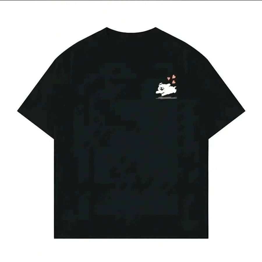 Camisetas de manga corta para mujer 100% algodón, camiseta de cuello redondo, camiseta de algodón de moda para mujer, primavera verano, uso diario casual, camiseta de manga corta con cuello redondo, camisetas cómodas para mujer para casa y exterior. - Negro - Ver 1